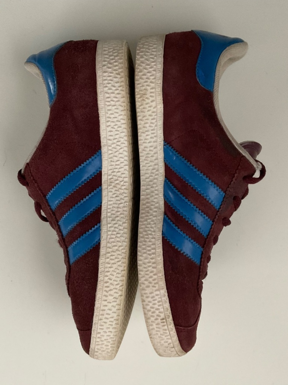 Adidas Gazelle OG Women’s Suede Sneaker Burgundy Blue Sz 5.5 Clean Girl Retro - Picture 6 of 8
